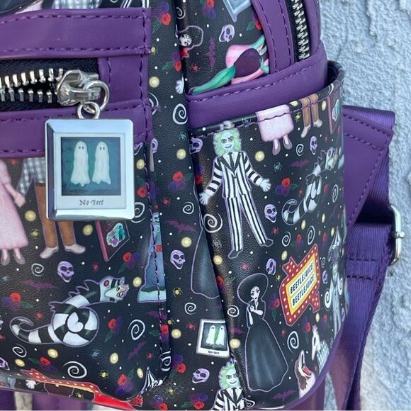 Loungefly Purple All Over Print Beetlejuice Icons Mini Backpack main image 6